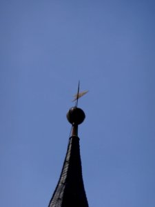 Wetterfahne an der Kirche in Zeigerheim