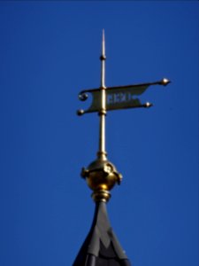 Wetterfahne auf dem Gemeindehaus in Grumbach (Schmalkalden)