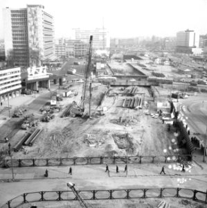 Werkzaamheden Metro Rotterdam, bij Stationsplein, Bestanddeelnr 918-6751