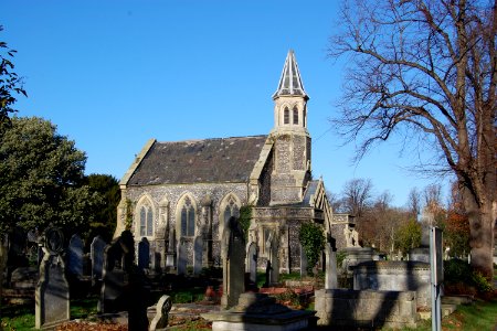 West Chapel at Kingston Cemetery, St Mary's Road, Kingston, Portsmouth (NHLE Code 1387192) (November 2017) (2)