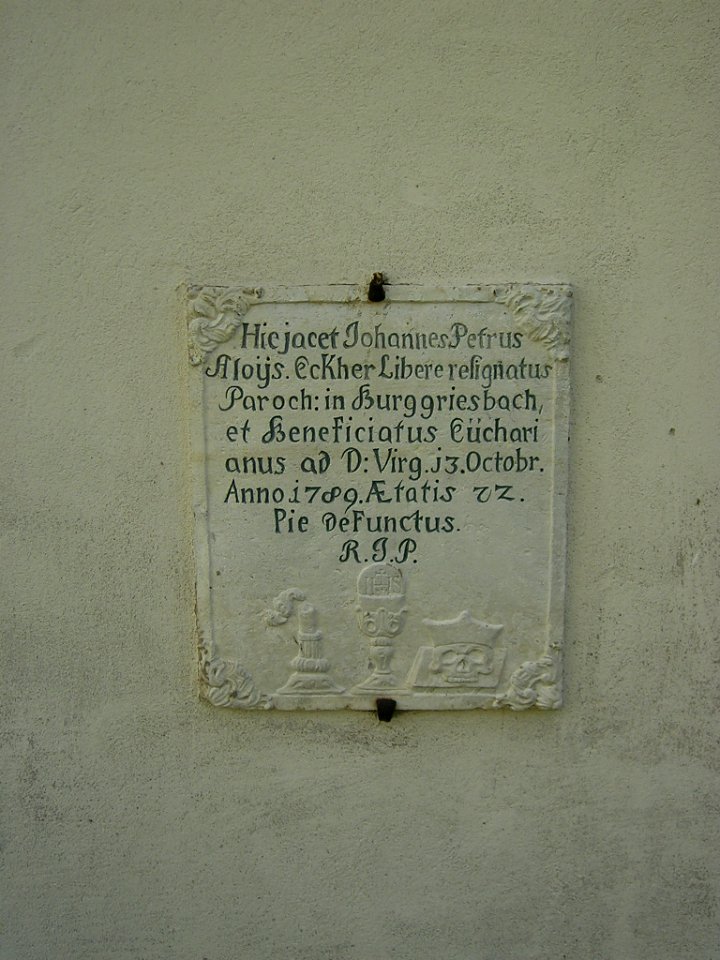 Westenfriedhof Eichstätt -Wandepitaph Johann Peter Alois Ecker