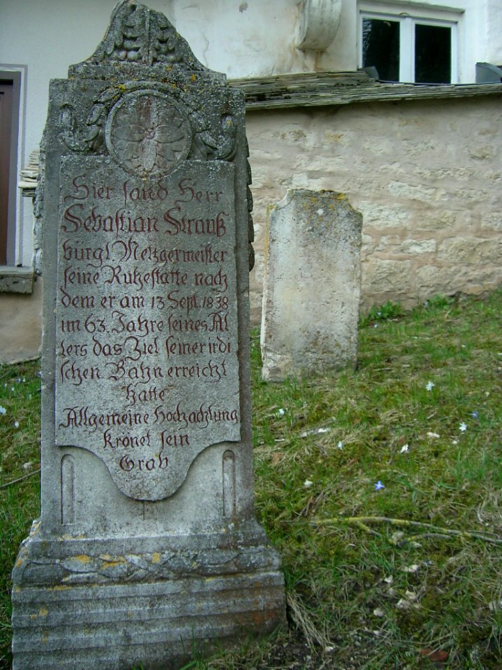 Westenfriedhof Eichstätt -Grabstein Sebastian Strauß