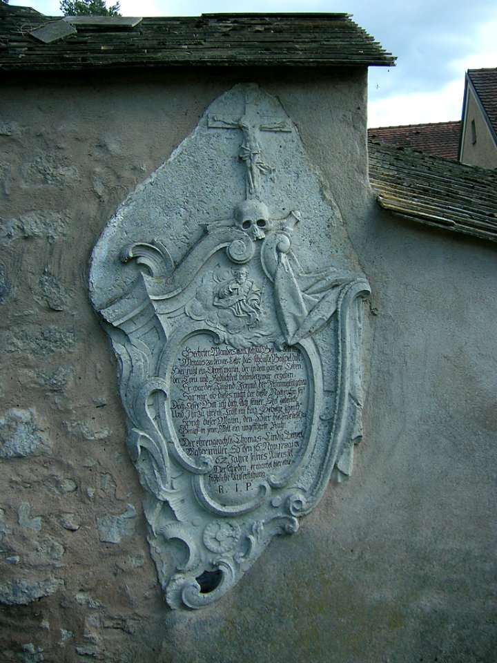 Westenfriedhof Eichstätt -Mauerepitaph Thomas Lindig