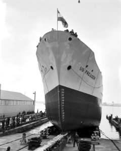 Zaanl. Scheepbouw Maatschappij tewaterlating Lis Frellsen, Bestanddeelnr 913-5795