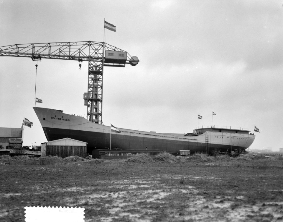 Zaanl. Scheepbouw Maatschappij tewaterlating Lis Frellsen, Bestanddeelnr 913-5785