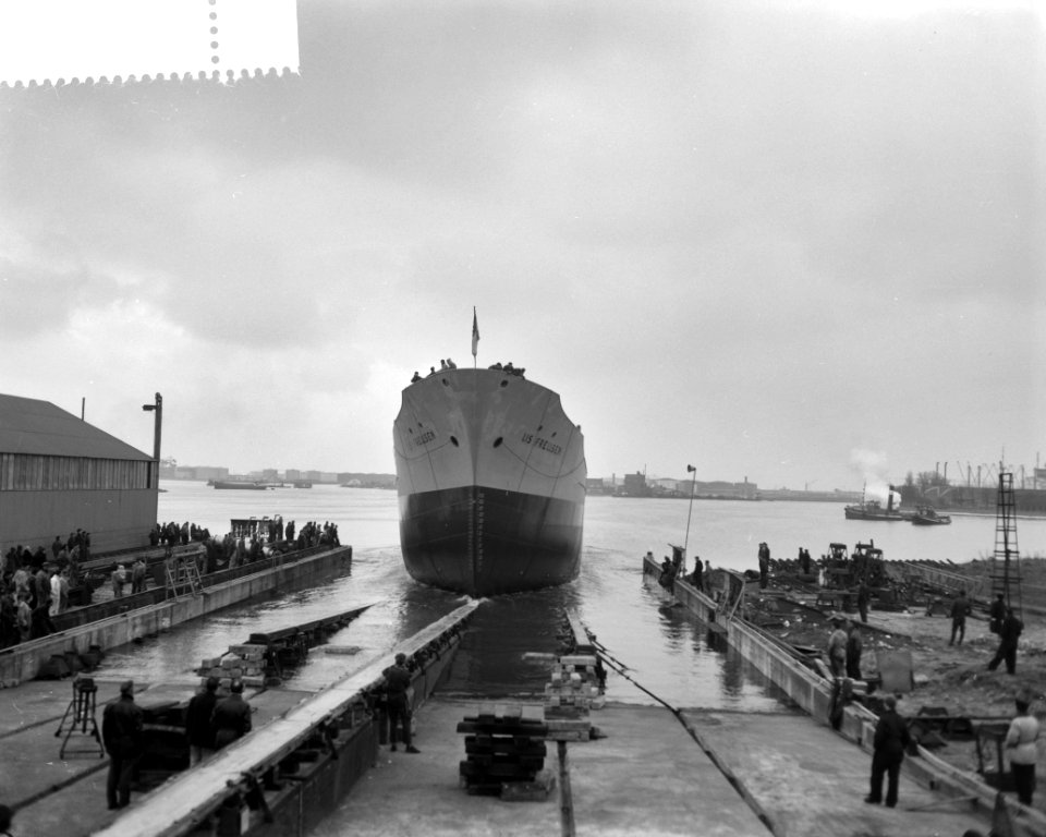Zaanl. Scheepbouw Maatschappij tewaterlating Lis Frellsen, Bestanddeelnr 913-5796