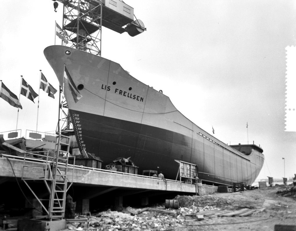 Zaanl. Scheepbouw Maatschappij tewaterlating Lis Frellsen, Bestanddeelnr 913-5777
