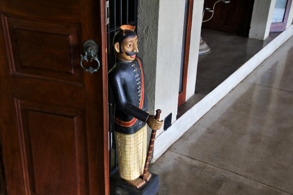 The door under the roof entrance