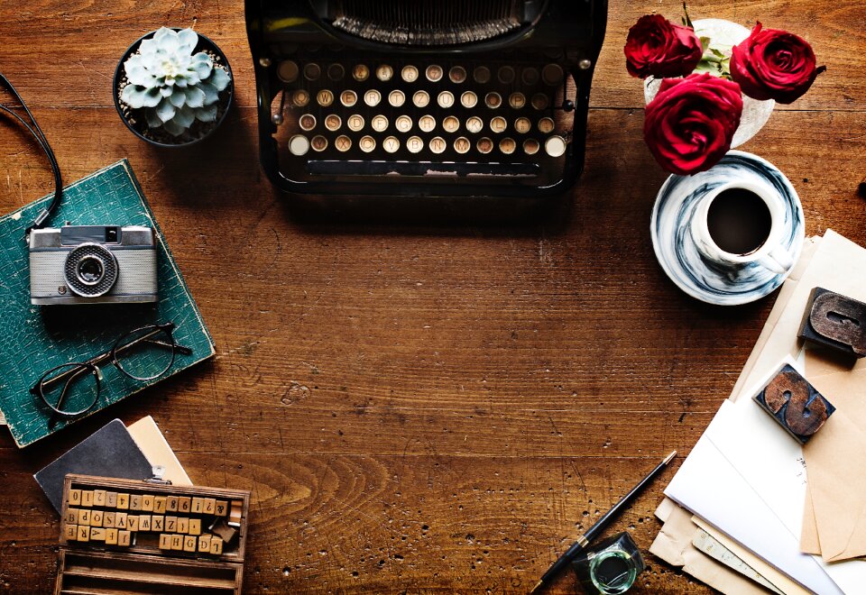 Eyeglasses camera typewriter