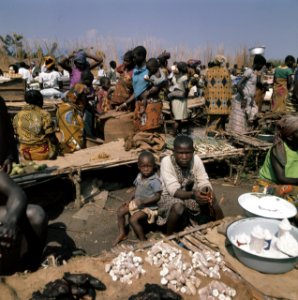 Zaire (voorheen Belgisch Congo ) markt op het platte land, Bestanddeelnr 254-9368