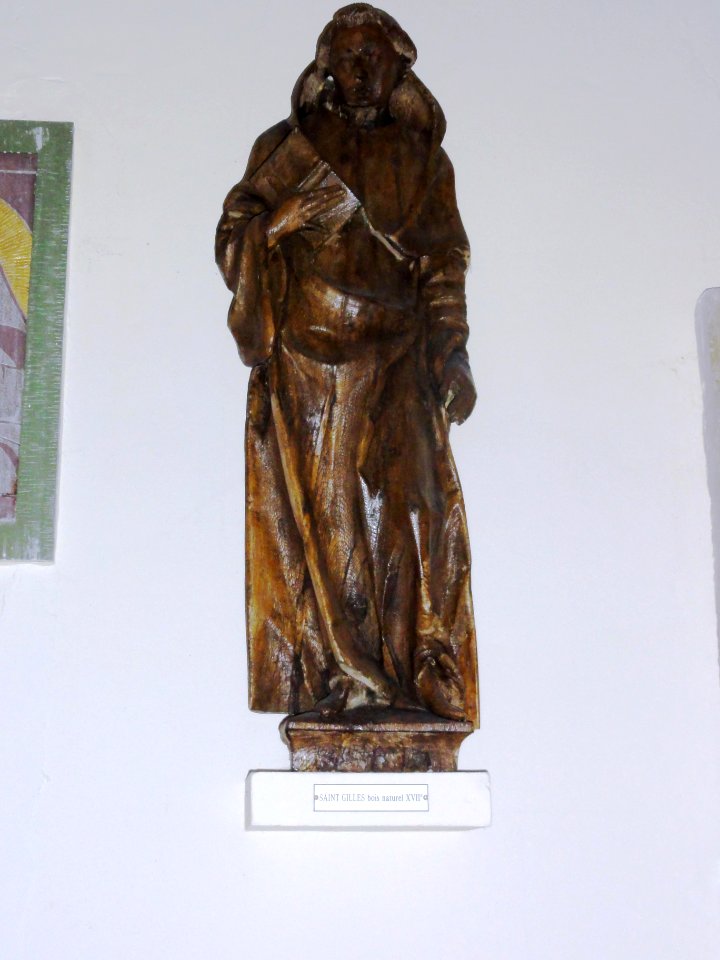 Ypreville-Biville (Seine-Mar.) église d'Ypreville, statue (10) Saint Gilles