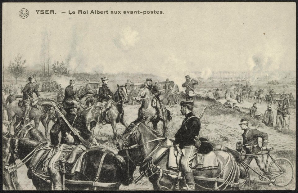 Yser 1914 - Le Roi Albert aux avants-postes IJzer 1914 - Albert II, Koning der, Bestanddeelnr 158-1746