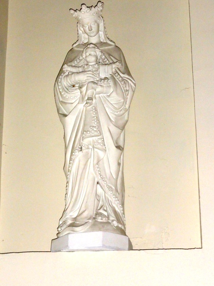 Ypreville-Biville (Seine-Mar.) église d'Ypreville, statue (03) Vierge reine à l'Enfant roi