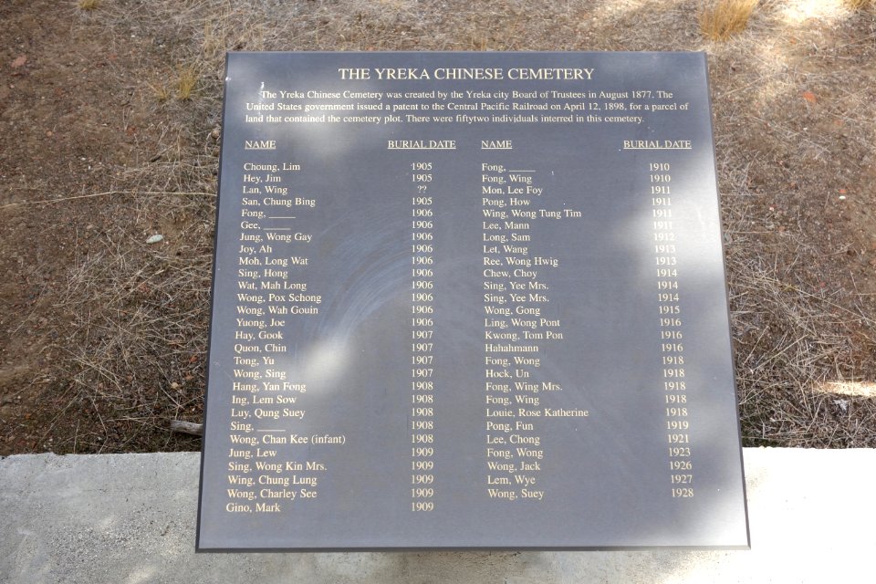 Yreka Chinese Cemetery names - Yreka, California - DSC02756