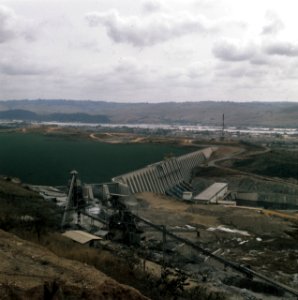 Zaire (voorheen Belgisch Congo ) stuwdam in rivier de Zaire ( Inga project ), Bestanddeelnr 254-9388