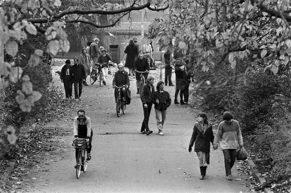 Zacht herfstweer trok dit weekeinde veel mensen naar buiten veel wandelaars en f, Bestanddeelnr 933-1443
