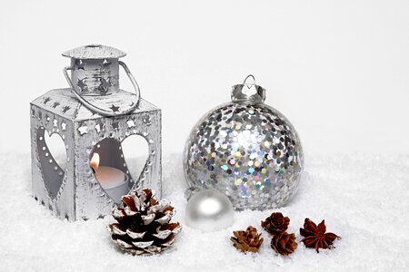 Christmas decorations merry christmas silver photo