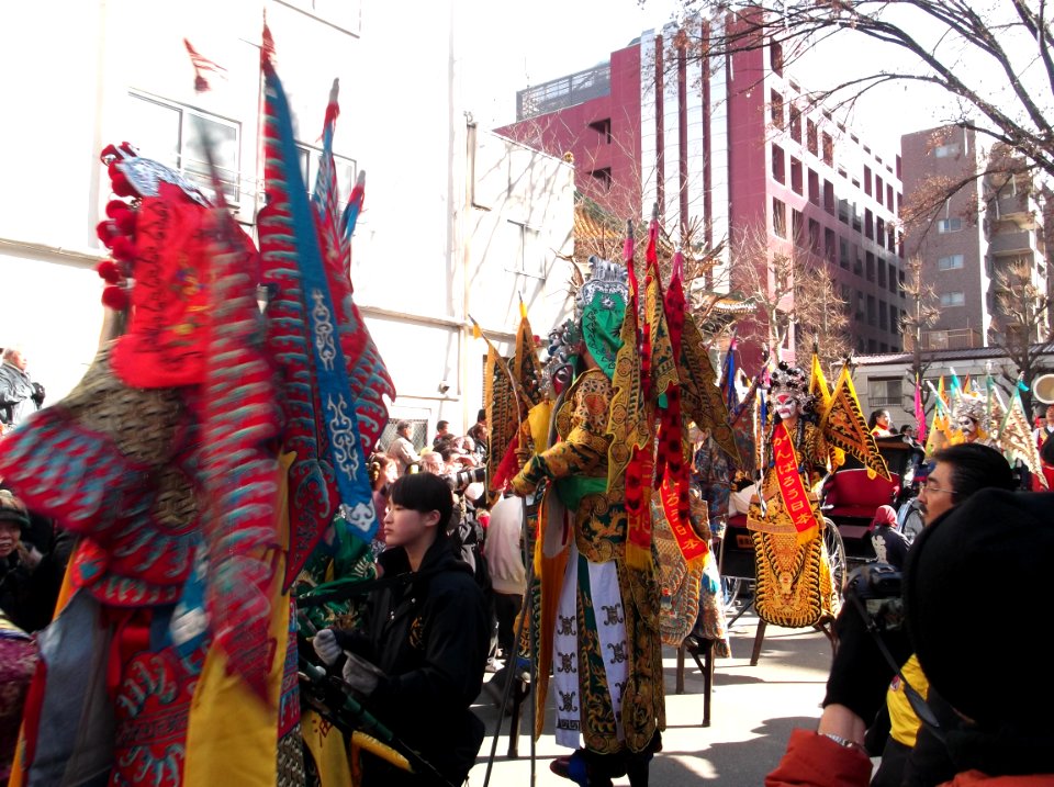 Yamashita-cho Park of the Yokohama Chinatown of Naka-ku, Yokohama-shi,start of a parade of Vernal Equinox Day of 2012