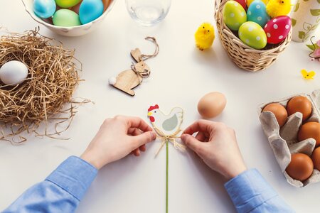 Easter egg nest celebration photo