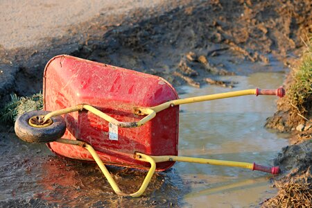 Children toys mud puddle