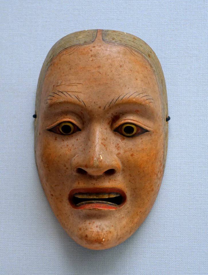 Yamauba type noh mask, attributed to Suminobo, Azuchi-Momoyama period, 1500s AD, wood, polychromy - Tokyo National Museum - Ueno Park, Tokyo, Japan - DSC08976