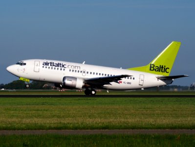 YL-BBQ Air Baltic Boeing 737-522 - cn 26691 takeoff from Schiphol (AMS - EHAM), The Netherlands, 16may2014, pic-1