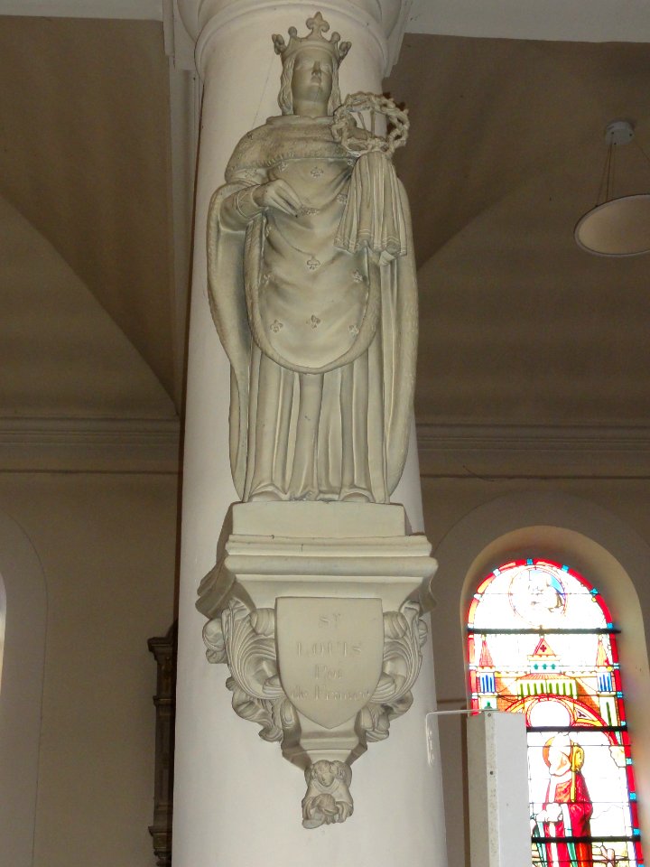 Yerville (Seine-Mar.) église, statue 12 Saint Louis roi de France
