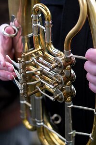 Music brass instrument close up