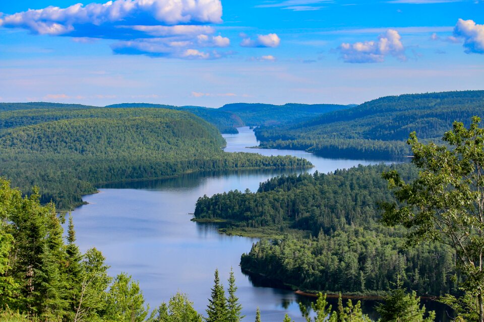 Sky landscape river photo