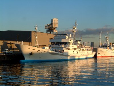 Yaizu a fishery training vessel of Shizuoka Prefectual Yaizu Fisheries High School if Shinko-peer of port of Yokohama