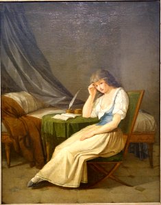 Young girl writing, by Philipp Friedrich Hetsch, 1799, oil on canvas - Germanisches Nationalmuseum - Nuremberg, Germany - DSC03457