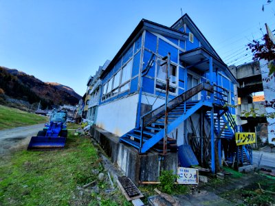 Yuzawa onsen street near skiing front 3 photo