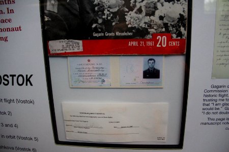 Yuri Gagarin Communist party ID card, National Air and Space Museum, April 2019