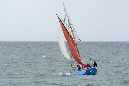 Ocean sailboat sailing
