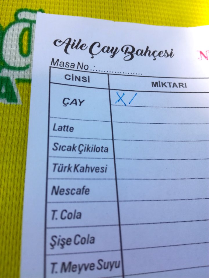 Yazım hatası olan adisyon