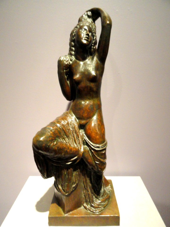 Young Girl Doing Her Hair by Joseph Bernard, c. 1914, France, bronze - Museum of Fine Arts, Springfield, MA - DSC04126