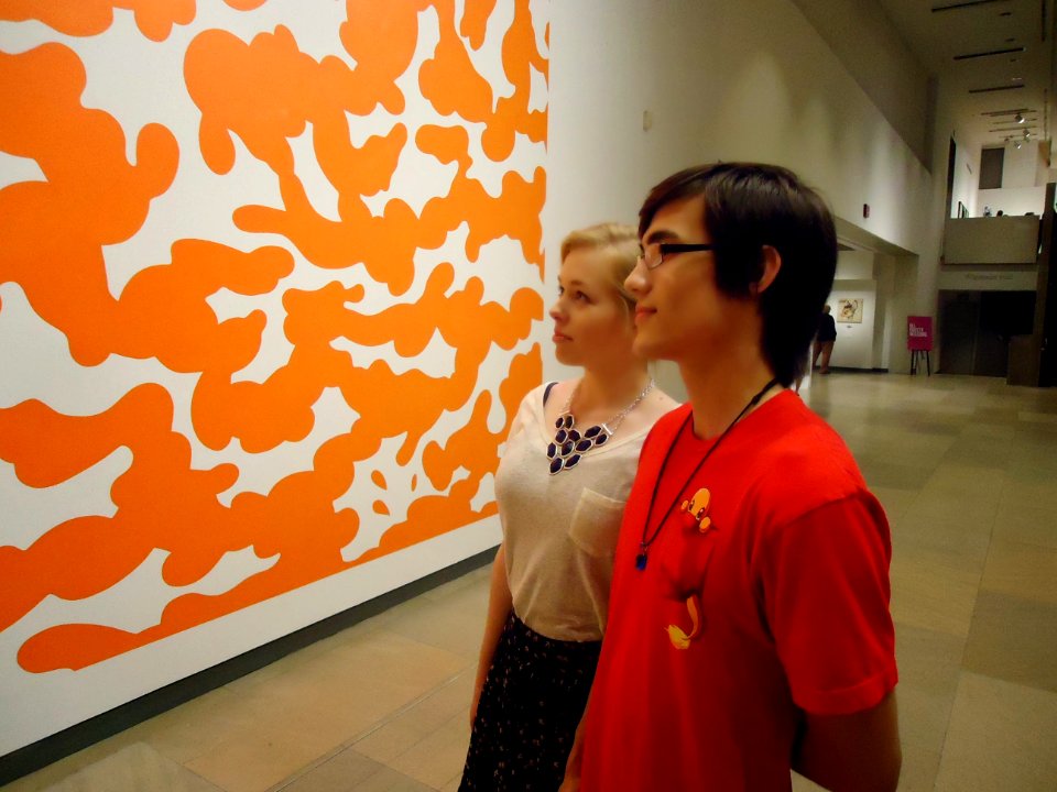Young couple looking at painting Phoenix Art museum