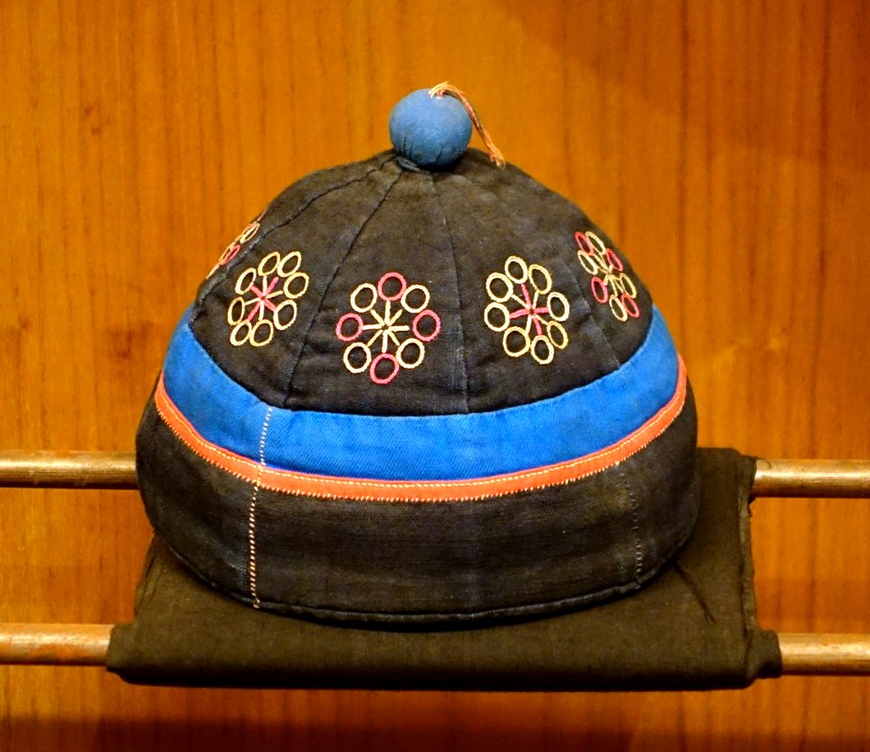 Young boy's hat, Nung (Nung An) - Vietnam Museum of Ethnology - Hanoi, Vietnam - DSC02846 photo