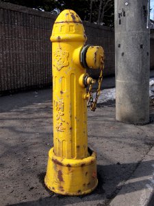 Yellow Hydrant in Sapporo