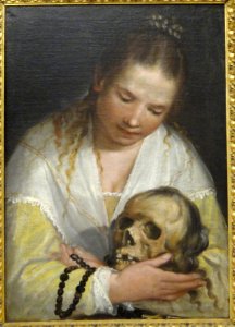 Young Woman Contemplating a Skull by Alessandro Casolani - Statens Museum for Kunst - DSC08131