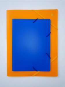 Yellow-Blue 3-flap A4-A5 folders with elastic straps - Af