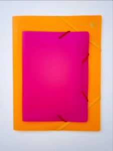 Yellow-Pink 3-flap A4-A5 folders with elastic straps - Af