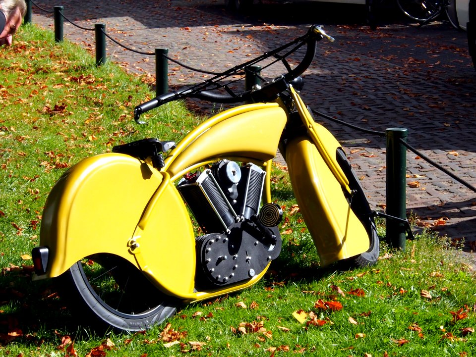 Yellow custom bike