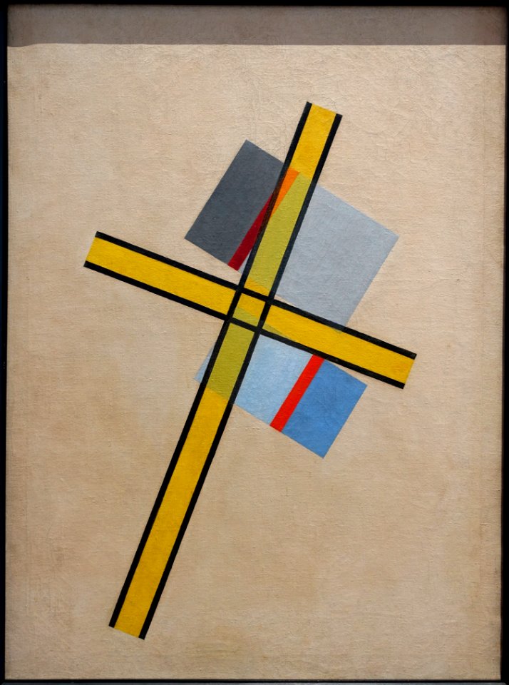 Yellow Cross Q VII by László Moholy-Nagy, 1922 - Galleria nazionale d'arte moderna - Rome, Italy - DSC05520