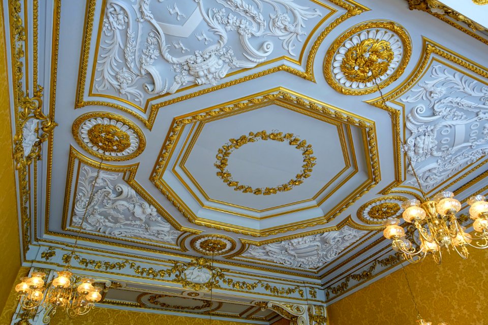 Yellow room ceiling - Wrest Park - Bedfordshire, England - DSC08393