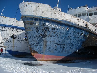 Lake baikal boats wreck
