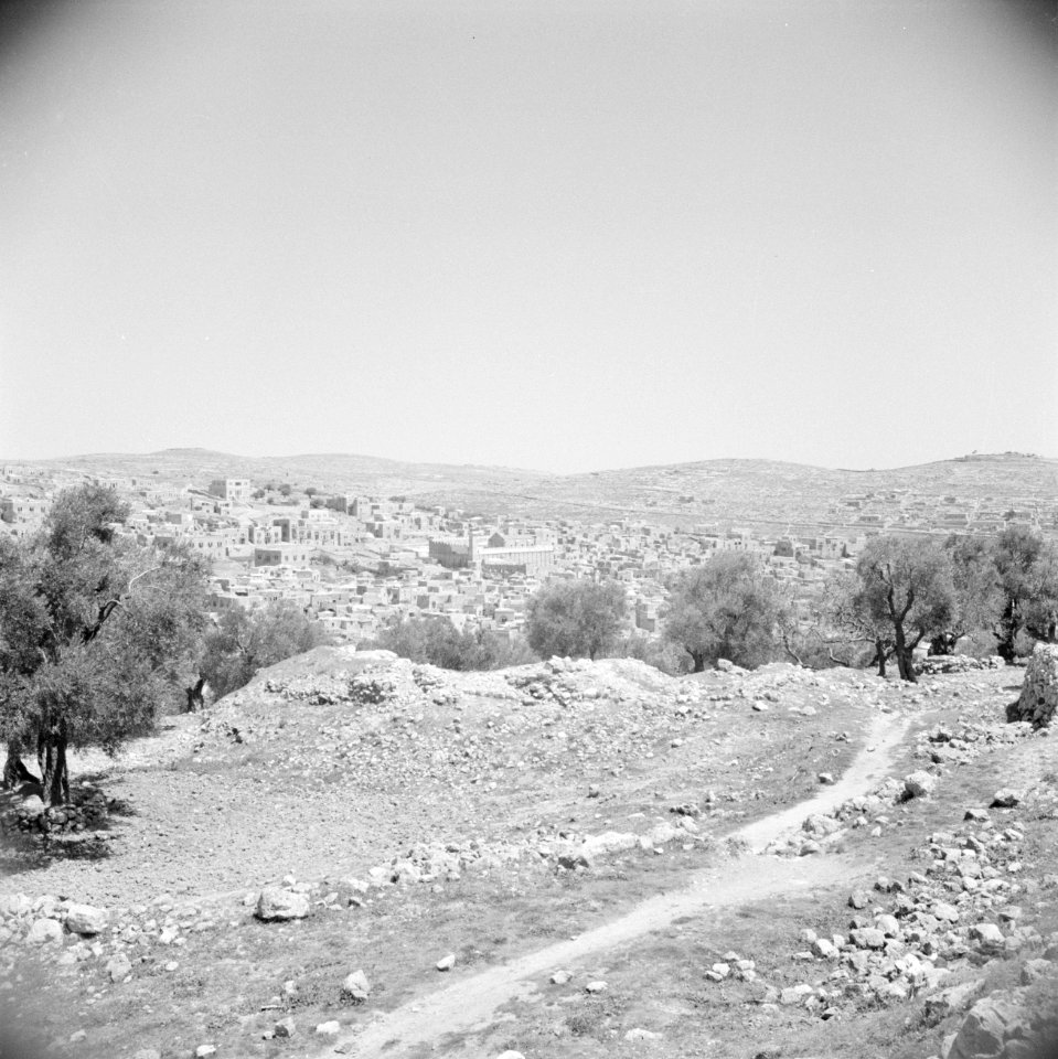 Zicht op de stad Hebron. In de verte Haram el Khalil, Bestanddeelnr 255-5516