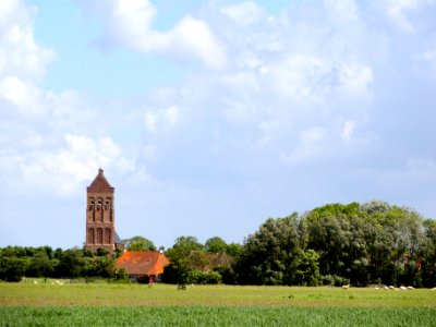 Zicht op Ferwerd vanuit het westen