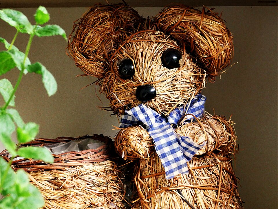 Straw animal flower pot holder funny