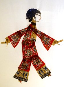 Zhong Kui sent his Sister Off, China, Qing dynasty, 1644-1911 AD, cowhide - Sichuan Provincial Museum - Chengdu, China - DSC04627